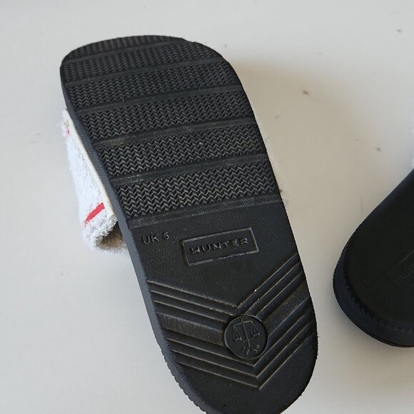 HUNTER | Original Terry Towelling Logo Slides Slip-on Sandals sz 7 - Picture 5 of 5